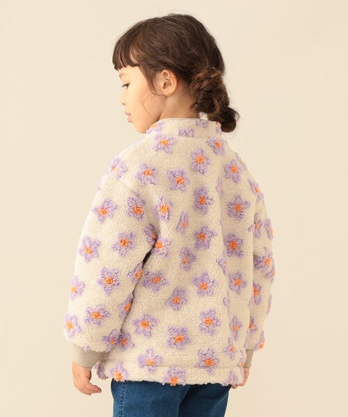[BEAMS mini] 빔스 미니 키즈 워셔블 자카드 보아 블루종 2026FW - 아이보리 플라워 11