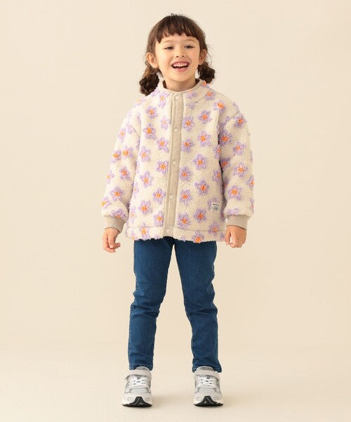 [BEAMS mini] 빔스 미니 키즈 워셔블 자카드 보아 블루종 2026FW - 아이보리 플라워 12