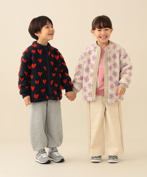 [BEAMS mini] 빔스 미니 키즈 워셔블 자카드 보아 블루종 2026FW - 디테일 01