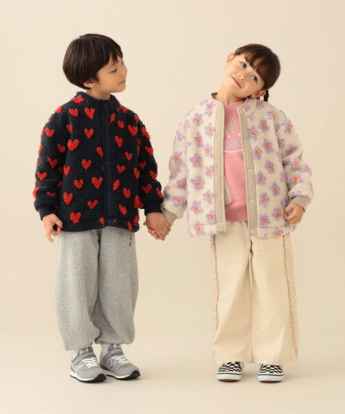 [BEAMS mini] 빔스 미니 키즈 워셔블 자카드 보아 블루종 2026FW - 디테일 02