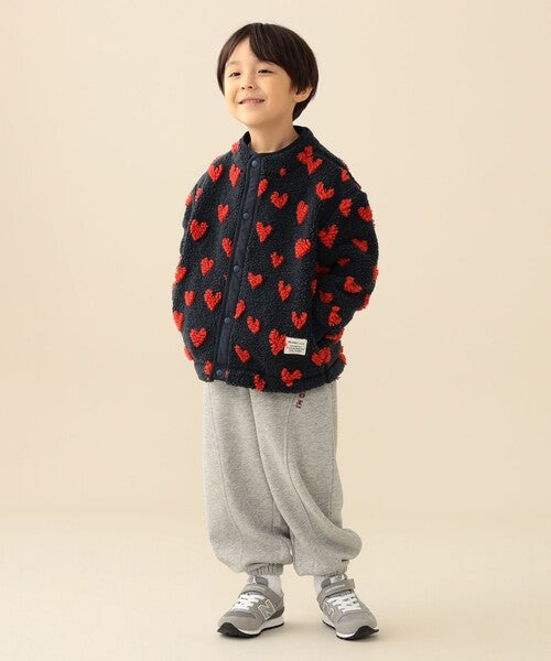 [BEAMS mini] 빔스 미니 키즈 워셔블 자카드 보아 블루종 2026FW - 네이비 하트 08