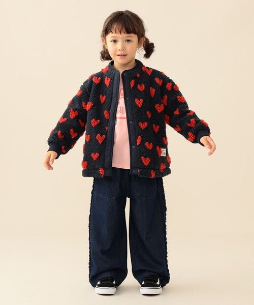 [BEAMS mini] 빔스 미니 키즈 워셔블 자카드 보아 블루종 2026FW - 네이비 하트 09