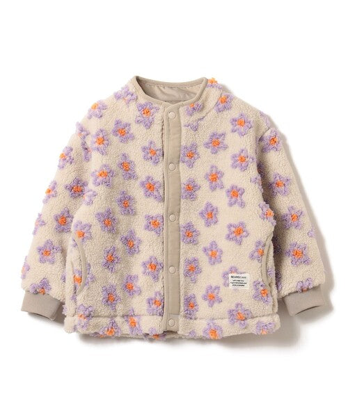 [BEAMS mini] 빔스 미니 키즈 워셔블 자카드 보아 블루종 2026FW - 아이보리 플라워 01
