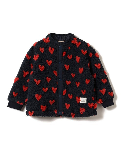 [BEAMS mini] 빔스 미니 키즈 워셔블 자카드 보아 블루종 2026FW - 네이비 하트 01