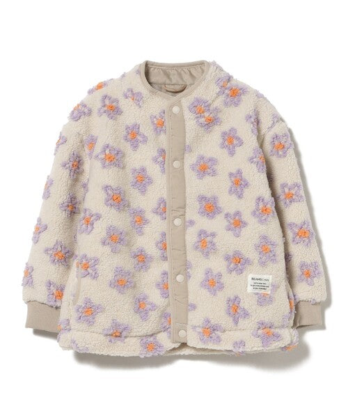 [BEAMS mini] 빔스 미니 키즈 워셔블 자카드 보아 블루종 2026FW - 아이보리 플라워 15