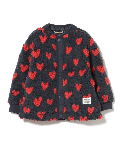 [BEAMS mini] 빔스 미니 키즈 워셔블 자카드 보아 블루종 2026FW - 네이비 하트 13