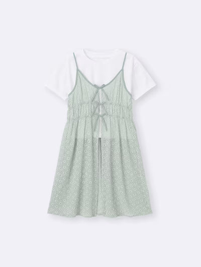 [GU] 지유 키즈 레이스 캐미솔 세트 티셔츠