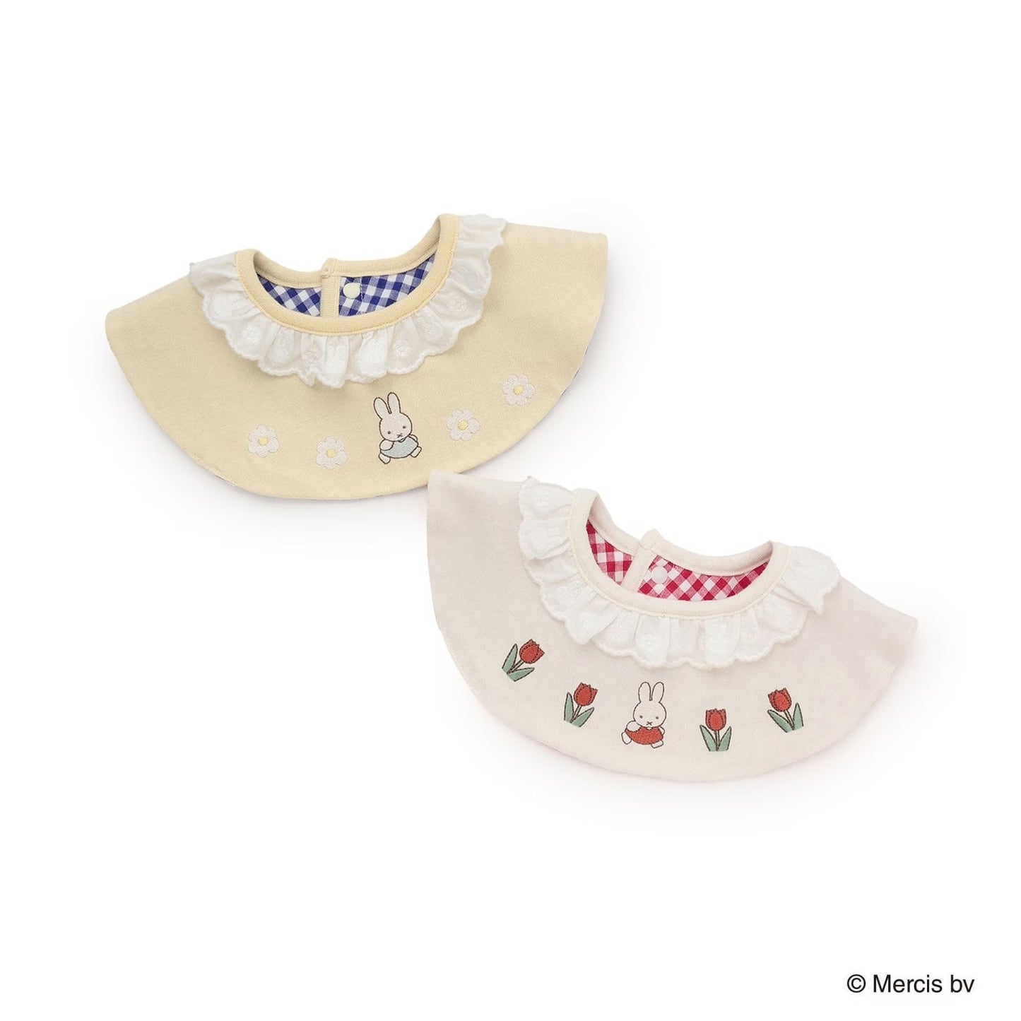 [petit main] Baby Miffy Flower Embroidered Bib