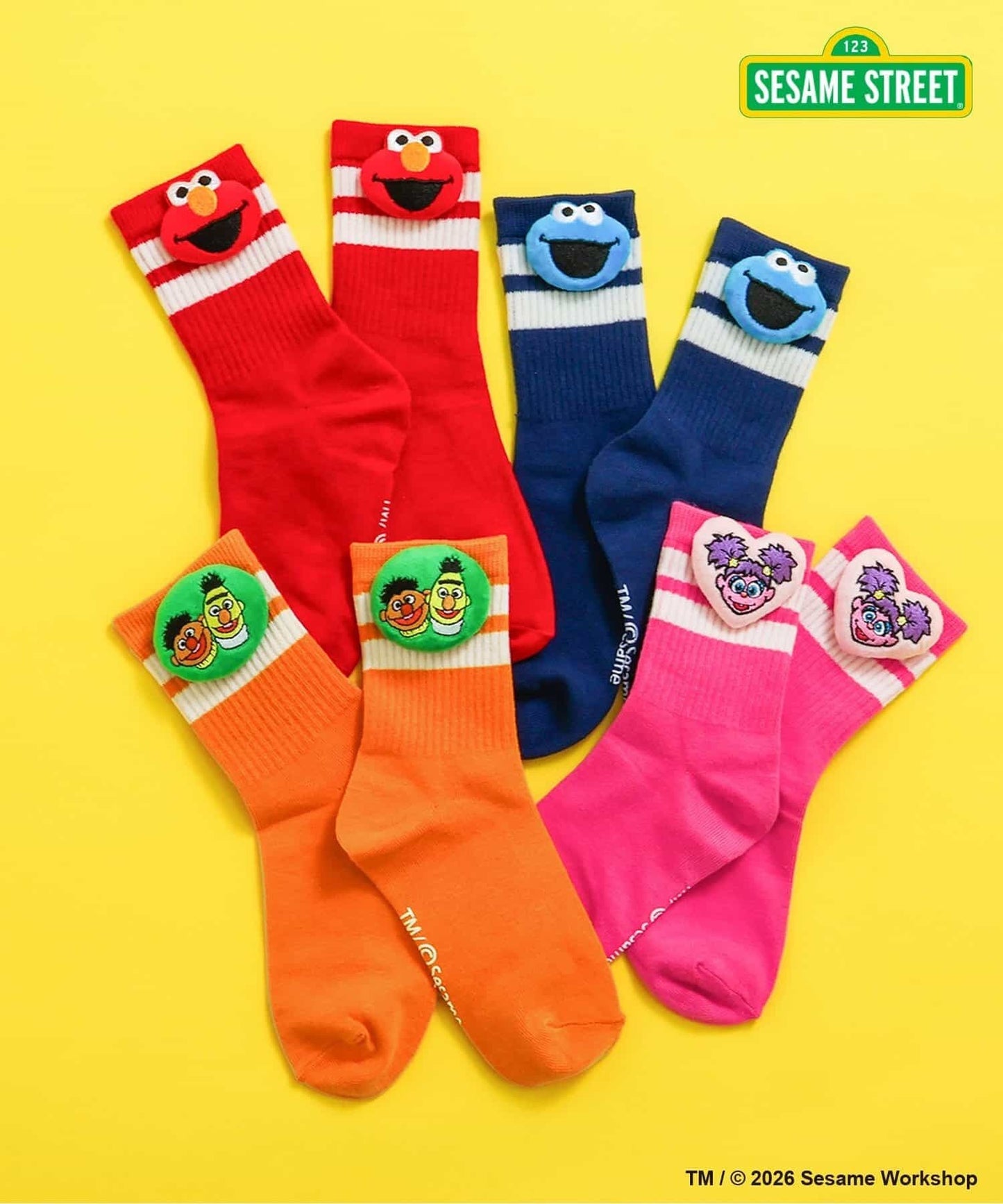 [BREEZE] 브리즈 키즈 세서미 스트리트 3D 포인트 양말