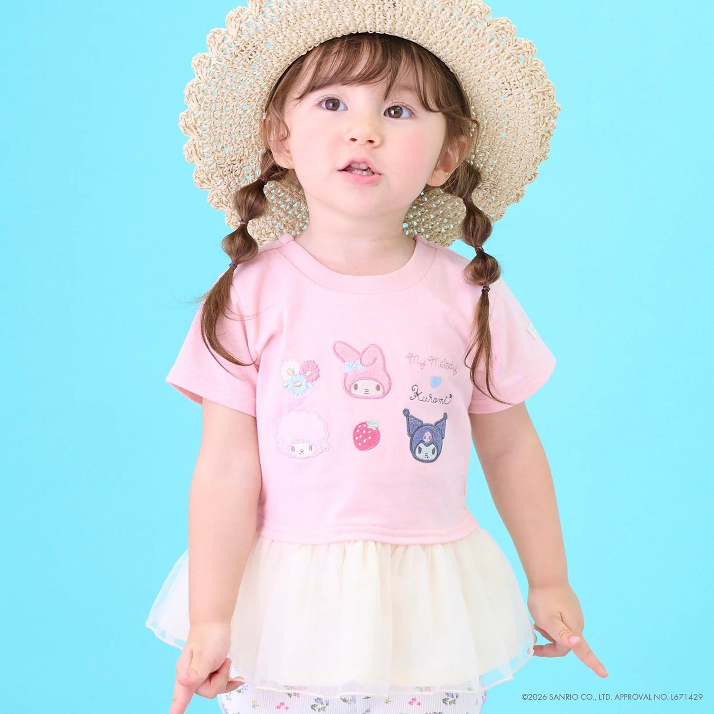[petit main] Petit Main Kids Sanrio Tulle Layered T-Shirt